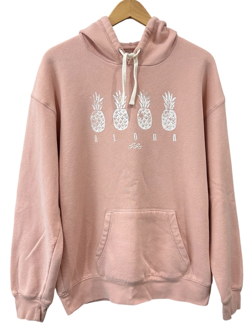 Billabong Hoodie Sweatshirt Aloha Pineapple Pink Women’s Size Large